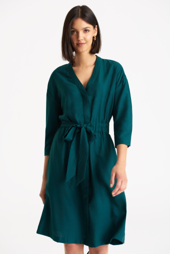 Zielona sukienka z wiskozy