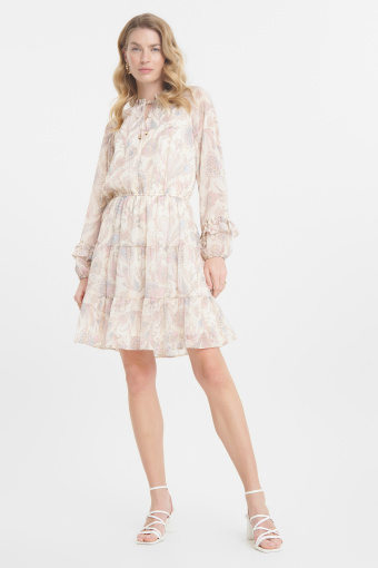 Kremowa sukienka z nadrukiem typu paisley Kremowa sukienka z nadrukiem typu paisley