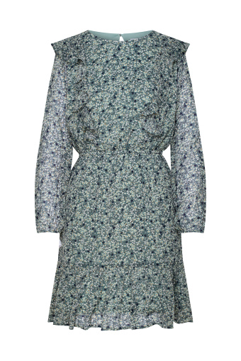 Szyfonowa sukienka z nadrukiem w drobne kwiaty