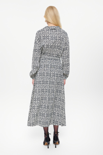 Casualowa sukienka z czarno-białym printem