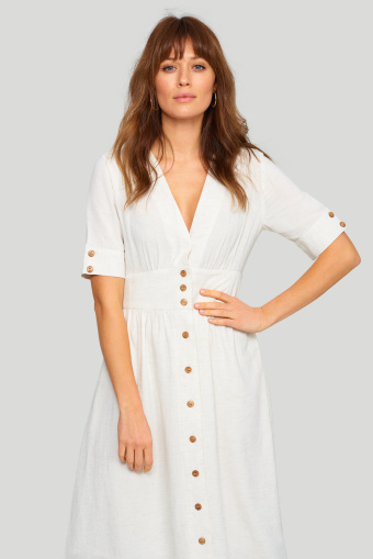 Wiskozowa sukienka, zapinana na guziki