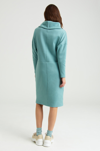 Bawełniana, dresowa sukienka w miętowym kolorze