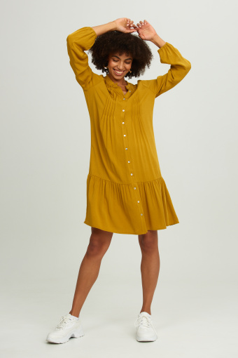 Musztardowa szmizjerka z wiskozy, obniżony stan