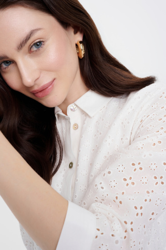 Biała ażurowa sukienka mini