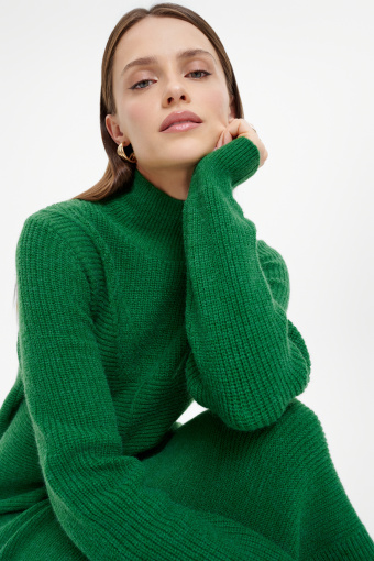 Sukienka z dzianiny swetrowej zielona Sukienka z dzianiny swetrowej zielona