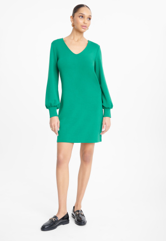 Zielona sukienka z długim rękawem