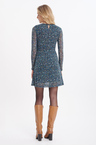 Sukienka mini z nadrukiem w łączkę