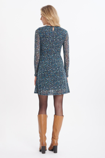 Sukienka mini z nadrukiem w łączkę