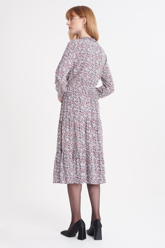 Sukienka midi w drobne kwiaty