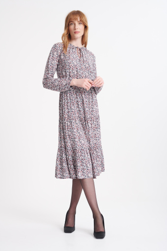 Sukienka midi w drobne kwiaty
