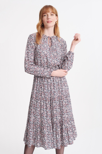 Sukienka midi w drobne kwiaty