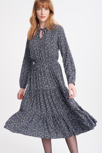 Sukienka midi w drobne kwiaty