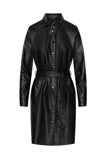 Czarna szmizjerka z ekoskóry