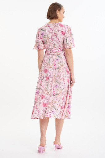 Stylowa sukienka z wiskozy różowa Stylowa sukienka z wiskozy różowa