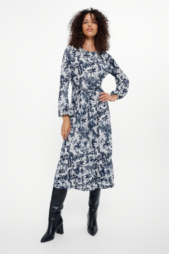 Sukienka midi w kwiatowy wzór