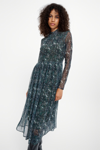 Sukienka midi z nadrukiem typu paisley