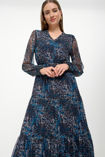 Stylowa sukienka midi z nadrukiem
