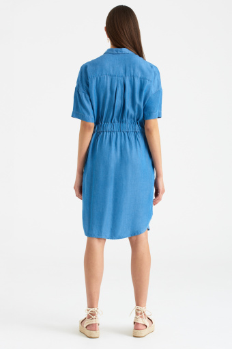 Casual'owa sukienka z lyocell'u, niebieska