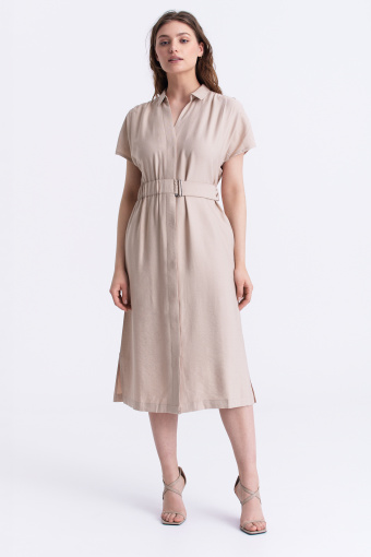 Sukienka w stylu safari, beżowa