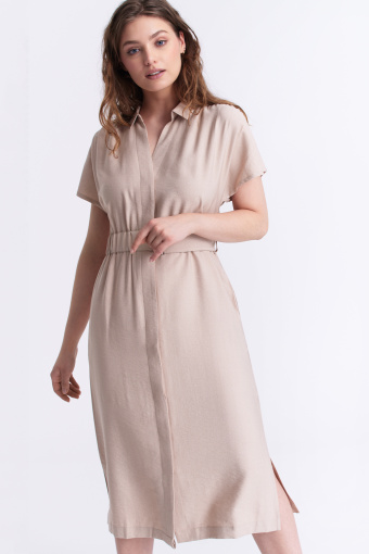 Sukienka w stylu safari, beżowa