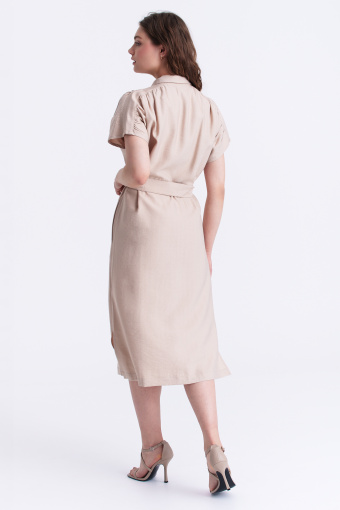 Sukienka w stylu safari, beżowa