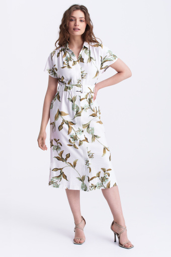 Sukienka midi z roślinnym printem