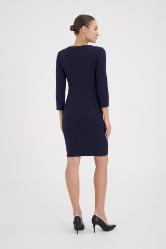 Dopasowana sukienka ze wstawką z ekologicznej skóry