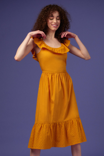 Bawełniana, żółta sukienka hiszpanka Bawełniana, żółta sukienka hiszpanka