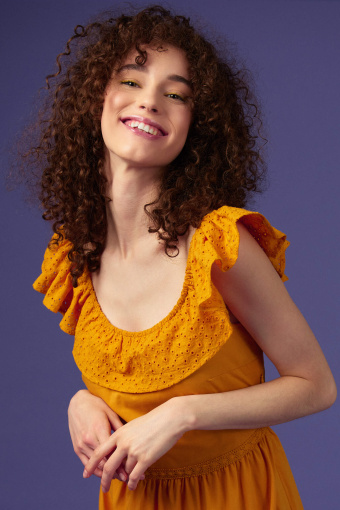 Bawełniana, żółta sukienka hiszpanka Bawełniana, żółta sukienka hiszpanka