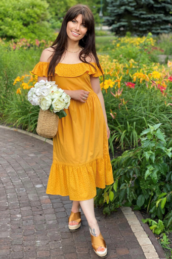 Bawełniana, żółta sukienka hiszpanka Bawełniana, żółta sukienka hiszpanka