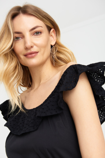 Sukienka hiszpanka midi, czarna