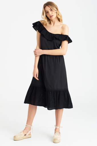 Sukienka hiszpanka midi, czarna