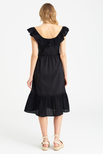 Sukienka hiszpanka midi, czarna