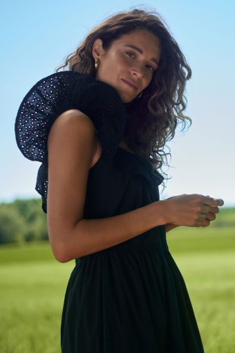 Sukienka hiszpanka midi, czarna