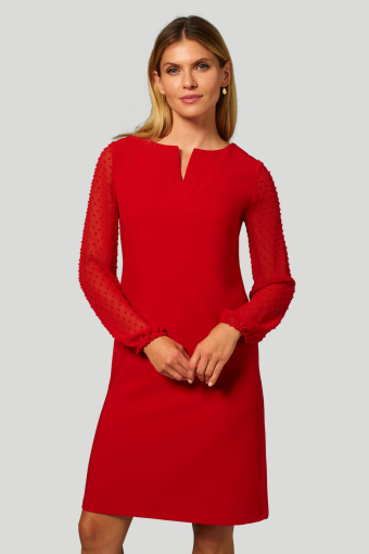 Elegancka sukienka z szyfonowymi rękawami