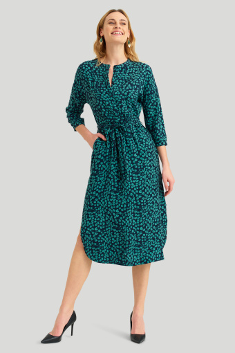 Wiskozowa sukienka z opadającym rękawem