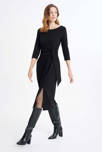 Wiskozowa, czarna sukienka