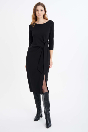 Wiskozowa, czarna sukienka