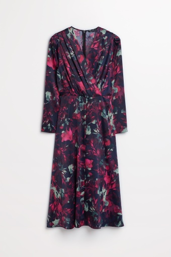 Sukienka midi z nadrukiem w kwiaty