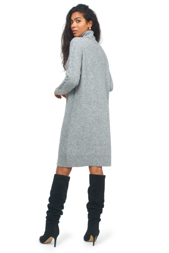 Szara, swetrowa sukienka z golfem Szara, swetrowa sukienka z golfem