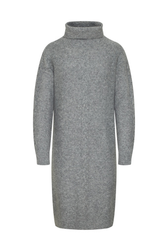 Szara, swetrowa sukienka z golfem Szara, swetrowa sukienka z golfem