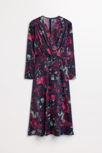 Sukienka midi z nadrukiem w kwiaty