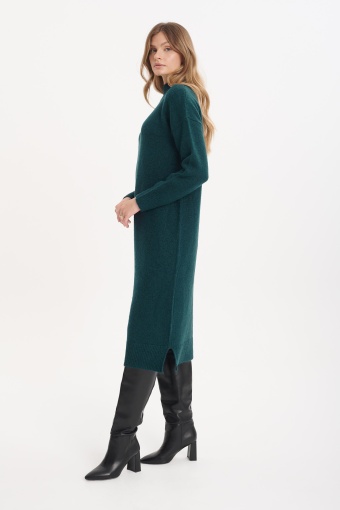 Swetrowa sukienka oversize, turkusowa
