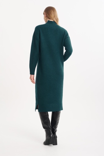 Swetrowa sukienka oversize, turkusowa