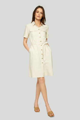 Sukienka typu szmizjerka z wiązaniem w pasie