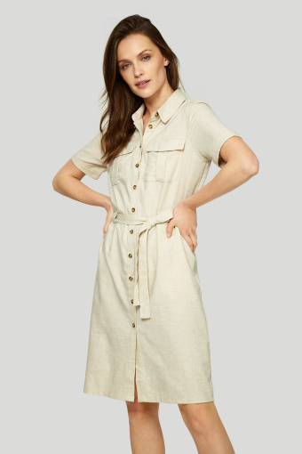 Sukienka typu szmizjerka z wiązaniem w pasie