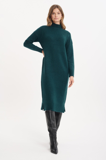 Swetrowa sukienka oversize, turkusowa