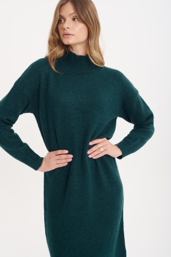 Swetrowa sukienka oversize, turkusowa