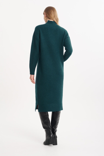 Swetrowa sukienka oversize, turkusowa