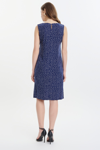 Sukienka w drobne kropki granat